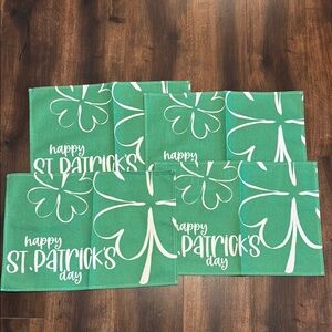 Happy St. Patrick's Day Green and White Shamrock Table Linen Place Mats NWT